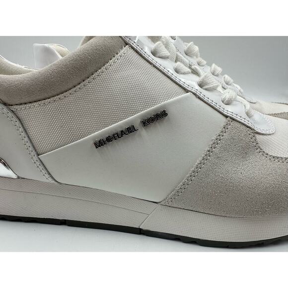 Michael Kors Leather Allie Trainers Optic White Low Top Lace Up Sneakes Size 9M - Picture 10 of 10